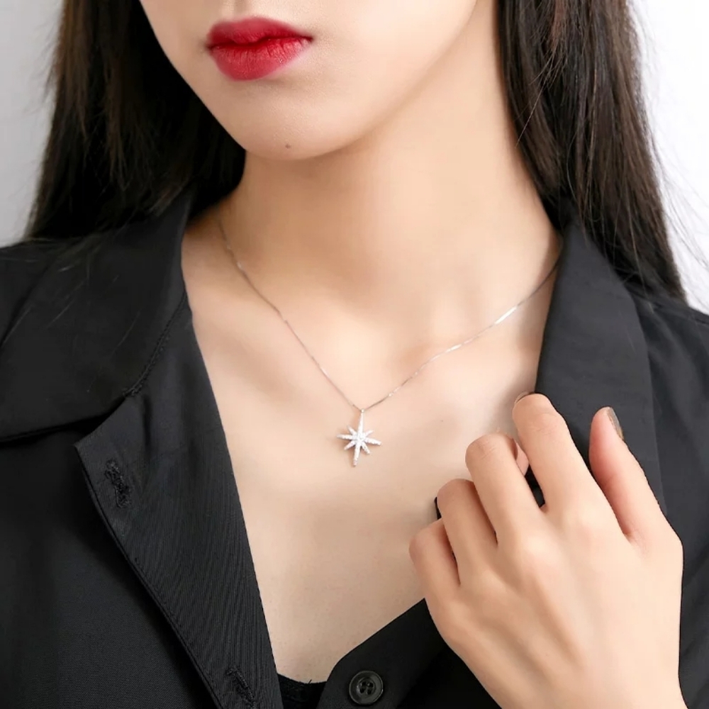 COPY - New Silver Star Diamond Necklace - Picture 2 of 3